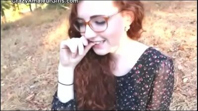 18yo redhead gets fucked on a hood of car