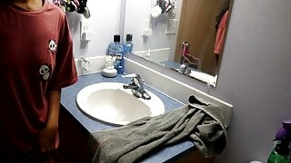 Pissing in sink and cumming on couch.