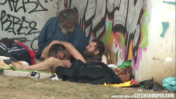 Pure Street Life Homeless Threesome Having Sex on Public