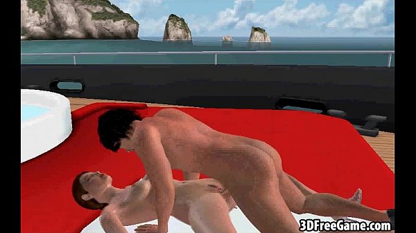 Tasty 3D cartoon brunette gets fucked on a boat